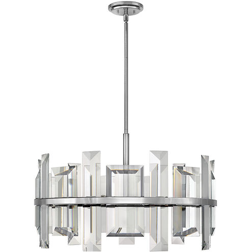 Odette LED 30 inch Polished Nickel Chandelier Ceiling Light, Semi-Flush Mount