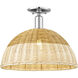 Natural Ballston Dome 1 Light 15.75 inch Polished Chrome Semi-Flush Mount Ceiling Light