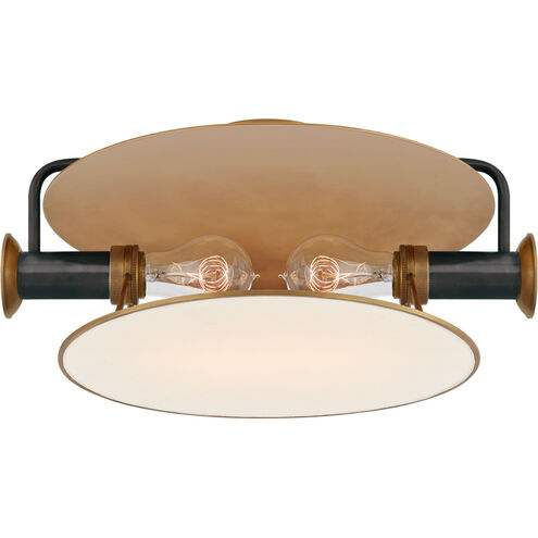 Thomas O'Brien Osiris 2 Light 15 inch Bronze and Hand-Rubbed Antique Brass Flush Mount Ceiling Light, Medium