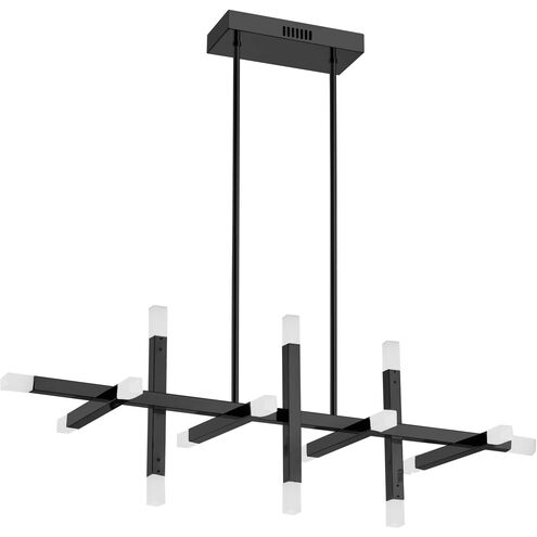 Acasia LED 40 inch Matte Black with Frosted Horizontal Chandelier Ceiling Light