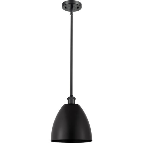 Ballston Plymouth Dome LED 9 inch Brushed Satin Nickel Pendant Ceiling Light in Matte Blue