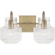 Nyla 2 Light 15 inch Aged Brass Vanity Light Wall Light