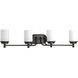 Glide 4 Light 34 inch Rubbed Bronze Bath Vanity Wall Light, Design Series