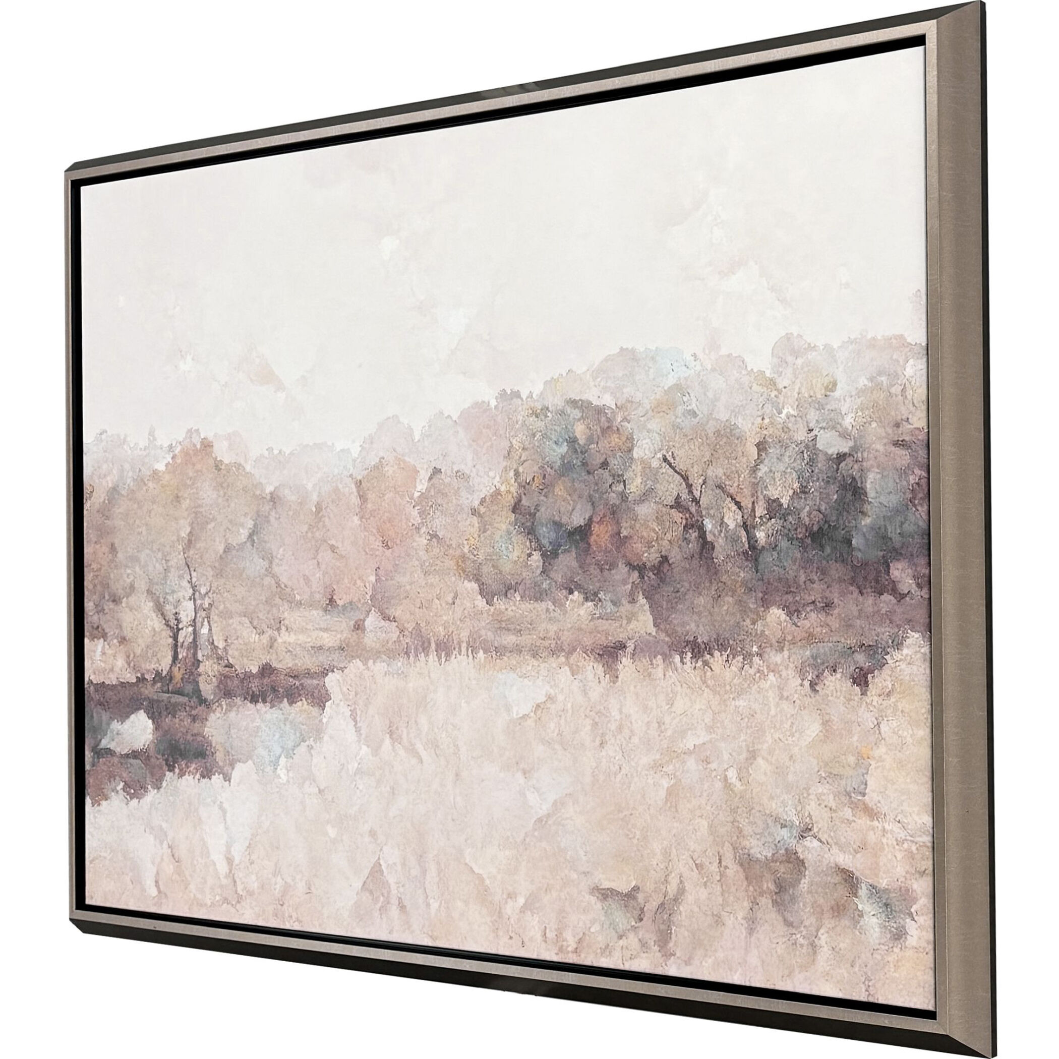 Serene Abstract Brown and Green and Neutral and Pink Canvas