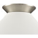 Cavendish 1 Light 16 inch Brushed Nickel with White Semi Flush Mount Ceiling Light