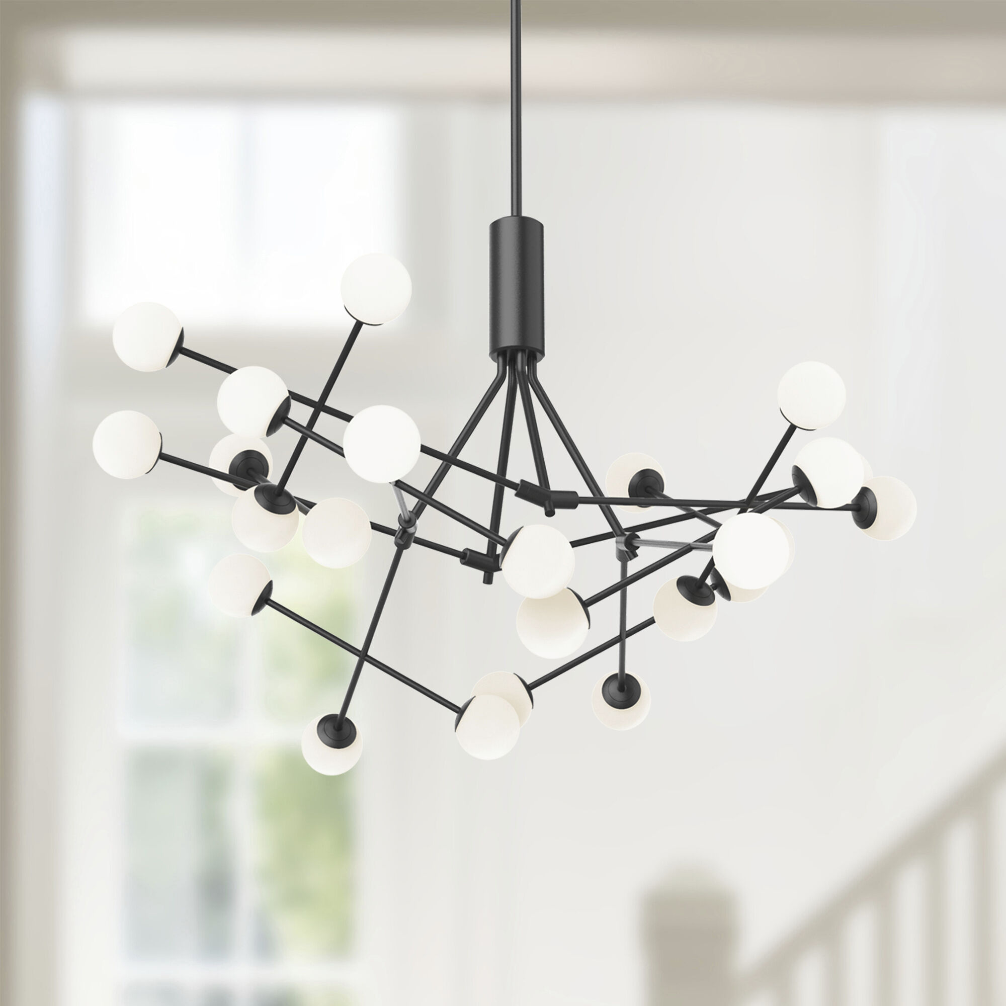 Moto LED 39.63 inch Black Chandelier Ceiling Light