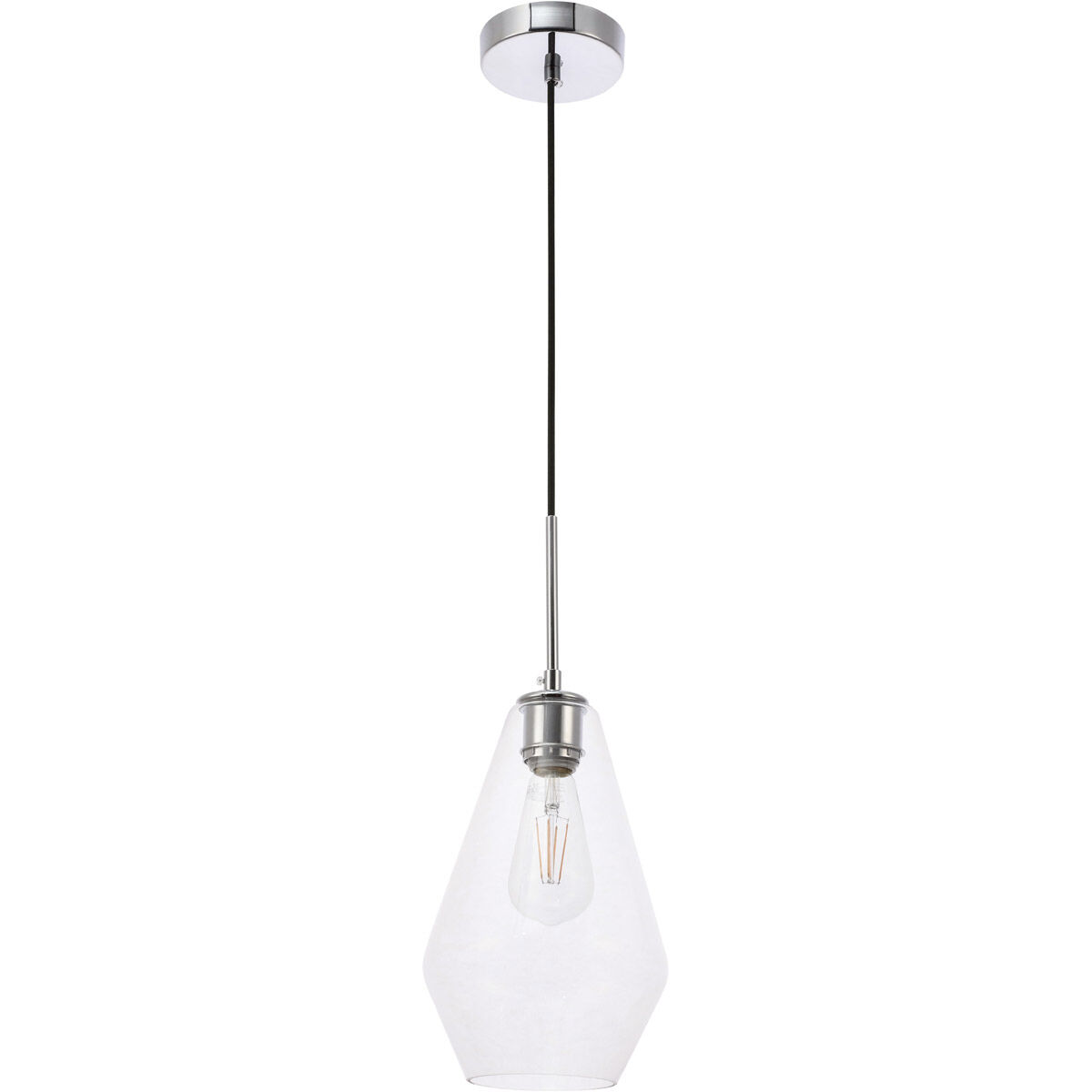 Gene 1 Light 7 inch Chrome Pendant Ceiling Light