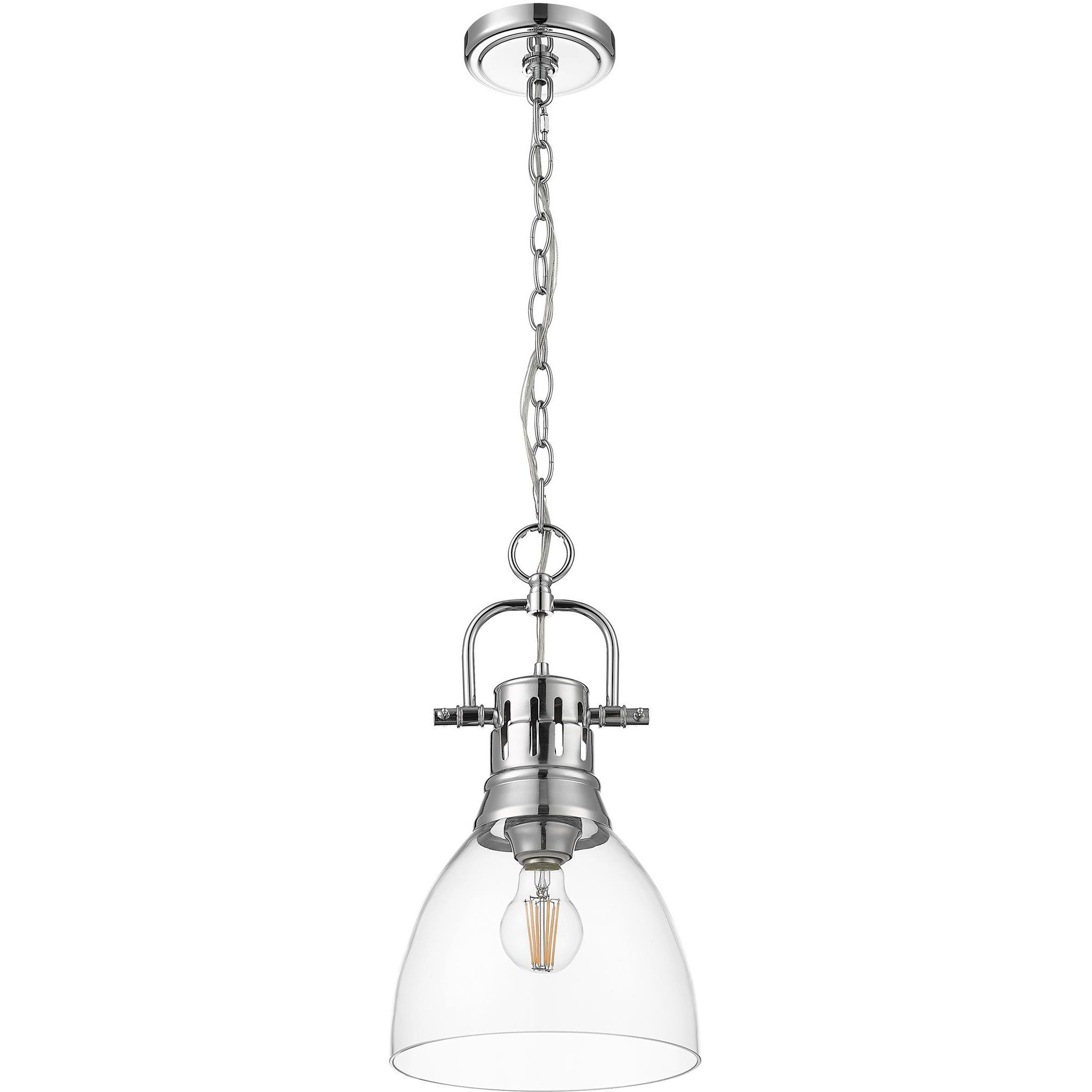 Yep Duncan 1 Light 8.88 inch Chrome Pendant Ceiling Light in Clear Glass