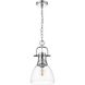 Yep Duncan 1 Light 8.88 inch Chrome Pendant Ceiling Light in Clear Glass
