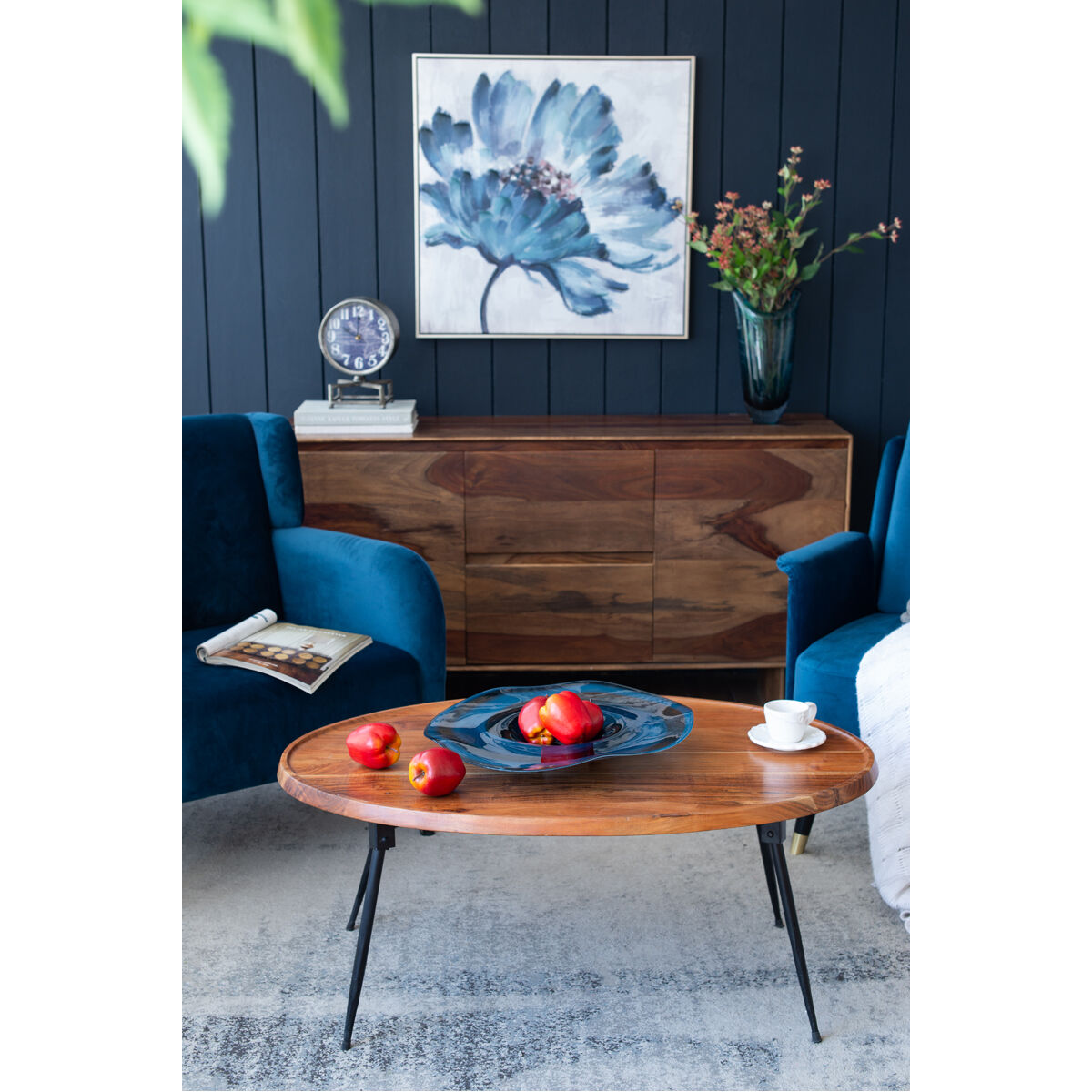 Mayron 17.3 X 17.3 inch Blue/White Plate