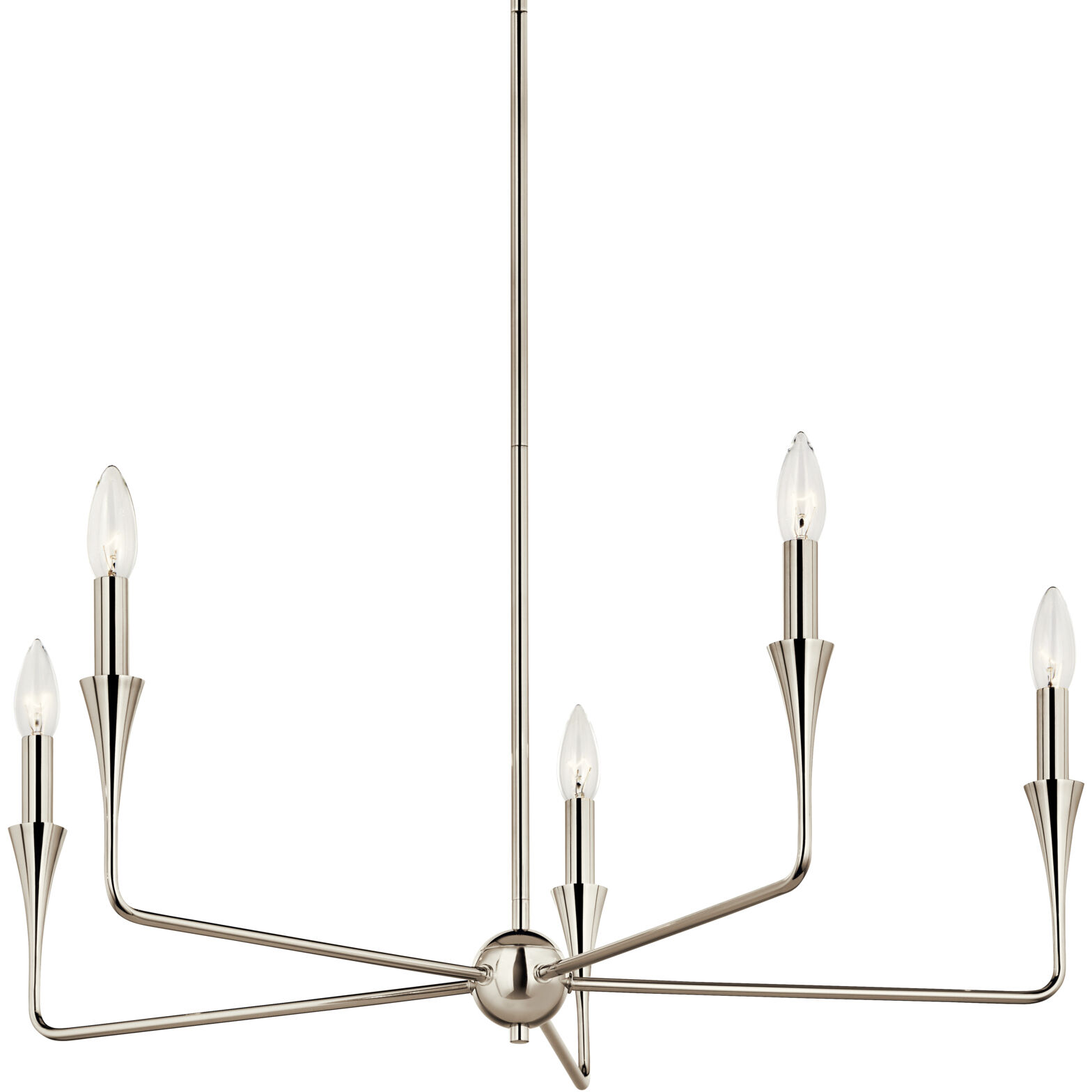 Alvaro 5 Light Polished Nickel Chandelier Ceiling Light, 1 Tier Small