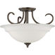 Bella 3 Light 16 inch Oil Rubbed Bronze Semi Flush Mount Ceiling Light