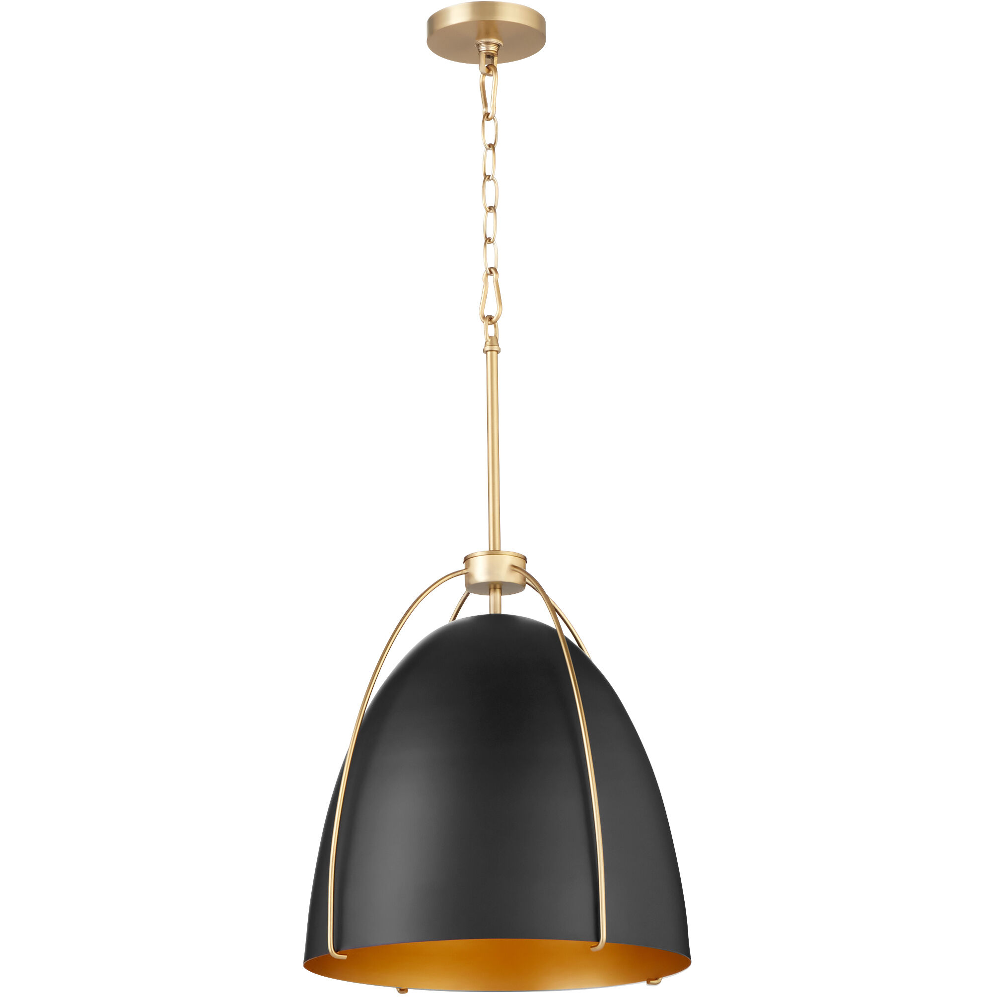 Jamie 3 Light 18.25 inch Matte Black and Aged Brass Pendant Ceiling Light