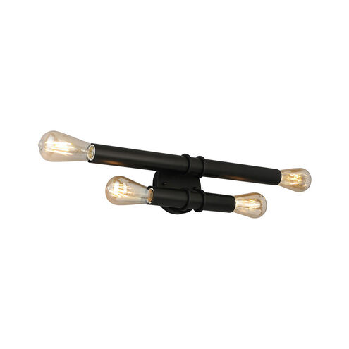 Drucker 4 Light 20.62 inch Black Bath Vanity Wall Light