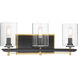 Sable Point 3 Light 20 inch Sand Coal With Honey Gold Bath Bar Wall Light