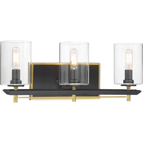 Sable Point 3 Light 20 inch Sand Coal With Honey Gold Bath Bar Wall Light