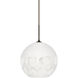 Rocky 1 Light 10 inch Bronze Cord Pendant Ceiling Light in Incandescent, White Glass