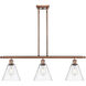 Ballston Ballston Cone LED 36 inch Antique Copper Island Light Ceiling Light in Clear Glass