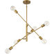 Contemporary 6 Light 26 inch Natural Brass Chandelier Ceiling Light