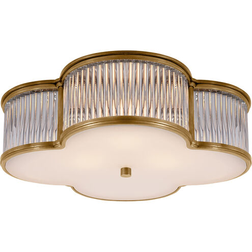 Alexa Hampton Basil 3 Light 17.25 inch Natural Brass with Clear Glass Flush Mount Ceiling Light in Natural Brass and Clear Glass