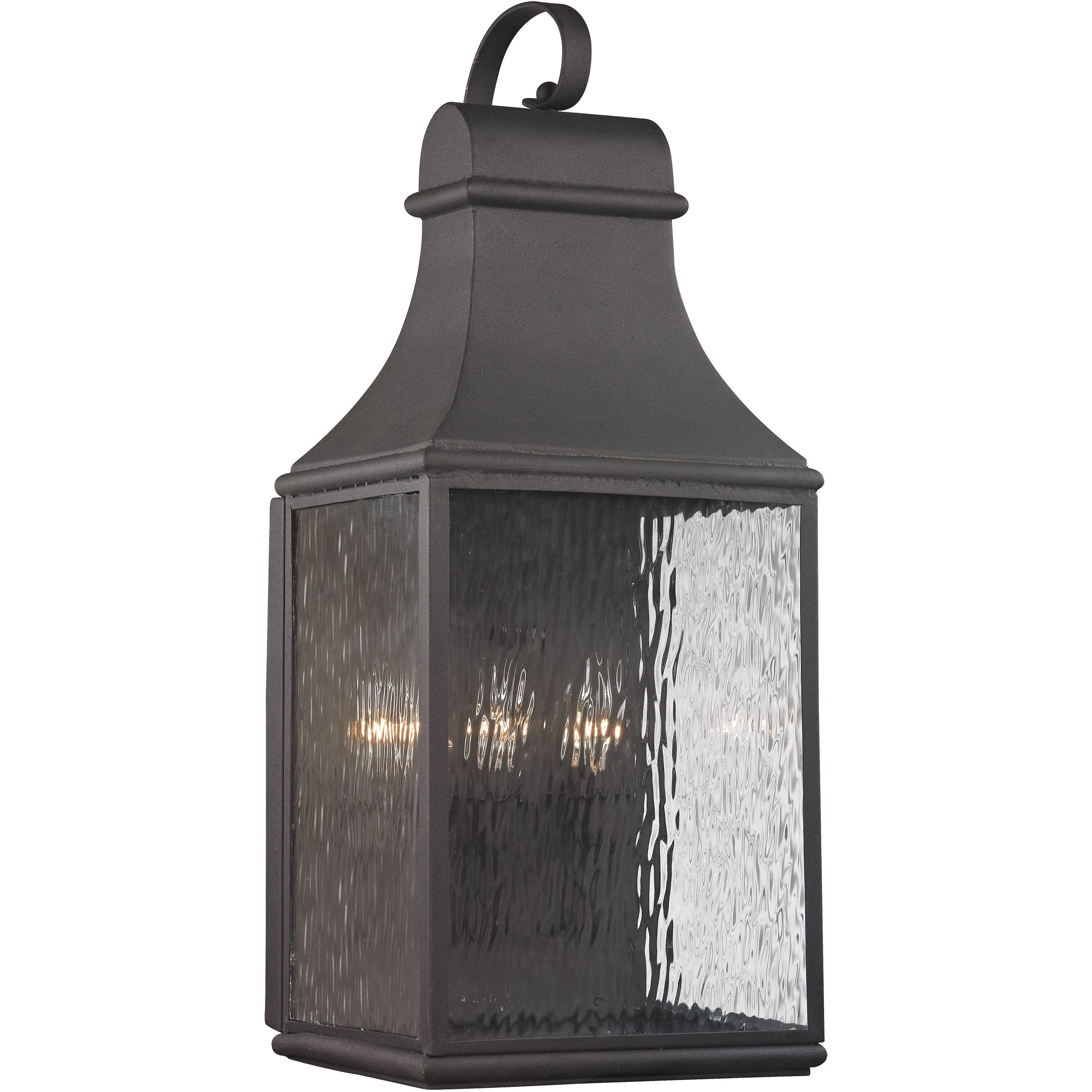 Forged Jefferson 3 Light 27 inch Charcoal Outdoor Sconce
