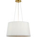 Barbara Barry Halo LED 19 inch Soft Brass Fabric Hanging Shade Ceiling Light