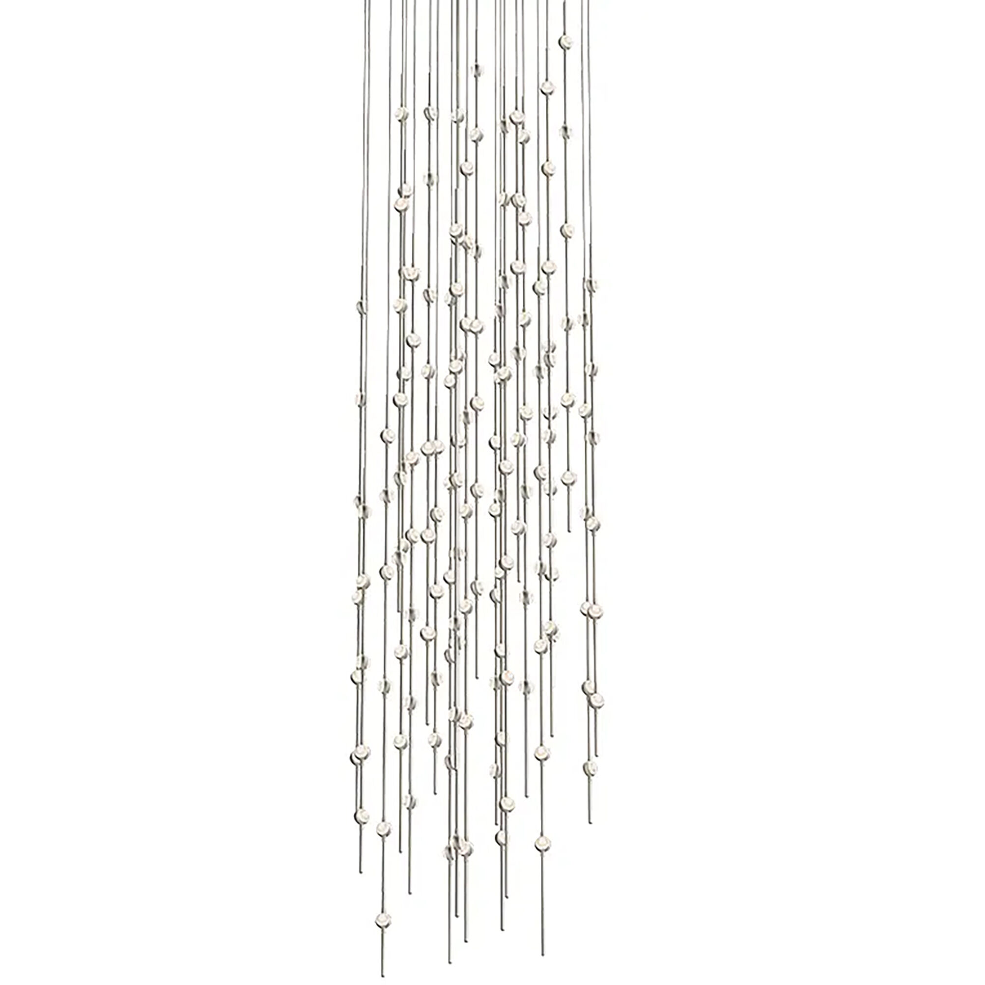 Constellation Andromeda LED 25 inch Satin Nickel Chandelier Ceiling Light in 3000K, Clear Faceted Acrylic, 10 FT. Cord