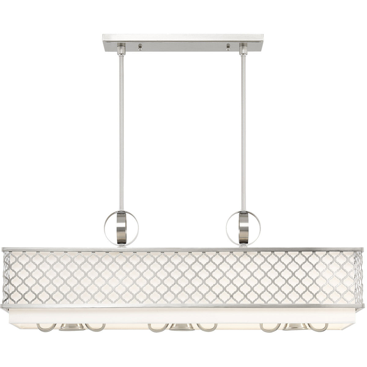 Arabesque 9 Light 40 inch Brushed Nickel Linear Chandelier Ceiling Light