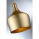 Modern 1 Light 10.5 inch Natural Brass Pendant Ceiling Light