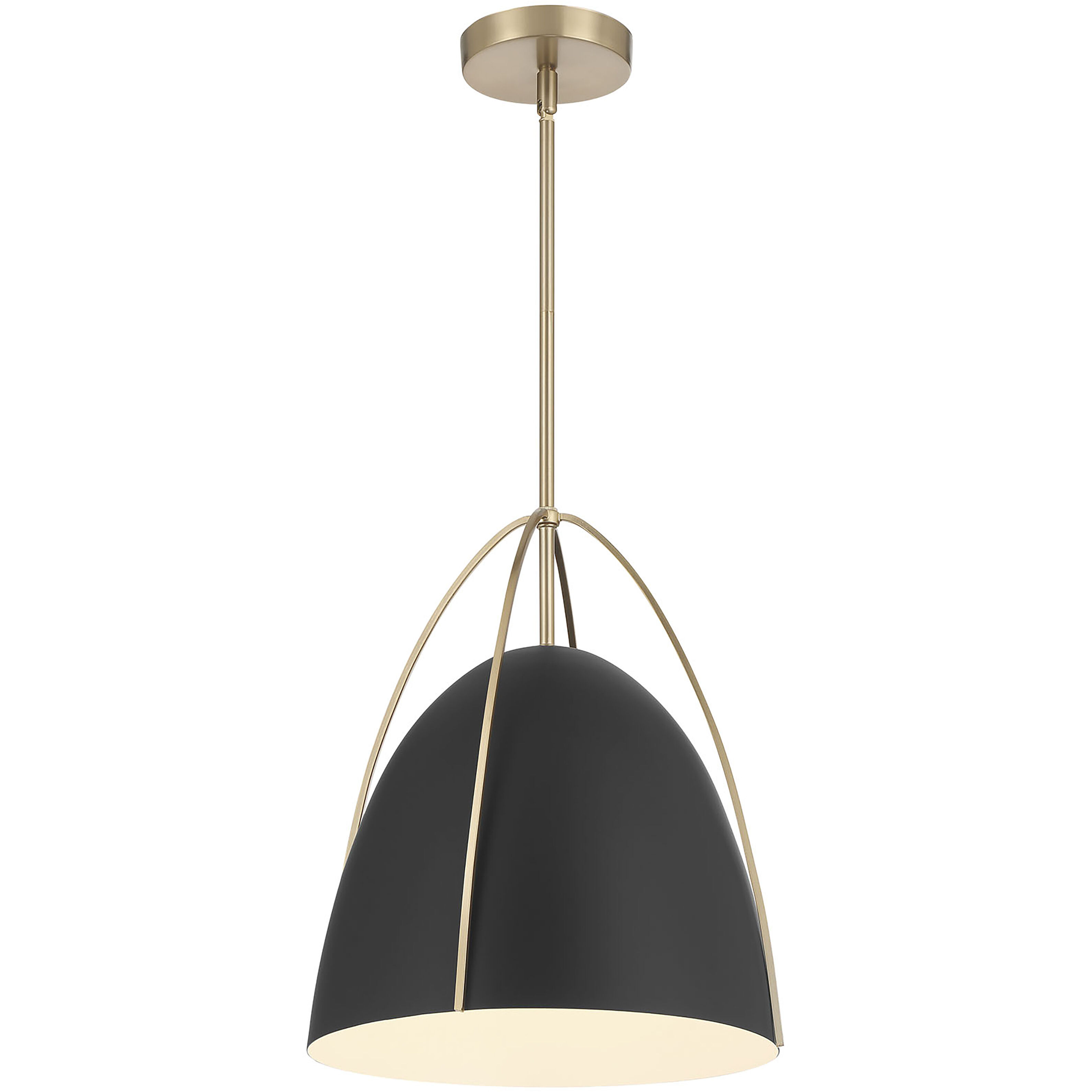 Pomelle 1 Light 13.75 inch Matte Black and Modern Gold Pendant Ceiling Light in Matte Black/Modern Gold