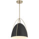 Pomelle 1 Light 13.75 inch Matte Black and Modern Gold Pendant Ceiling Light in Matte Black/Modern Gold