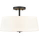 Laphia 3 Light 15.75 inch Matte Black Semi-Flush Mount Ceiling Light