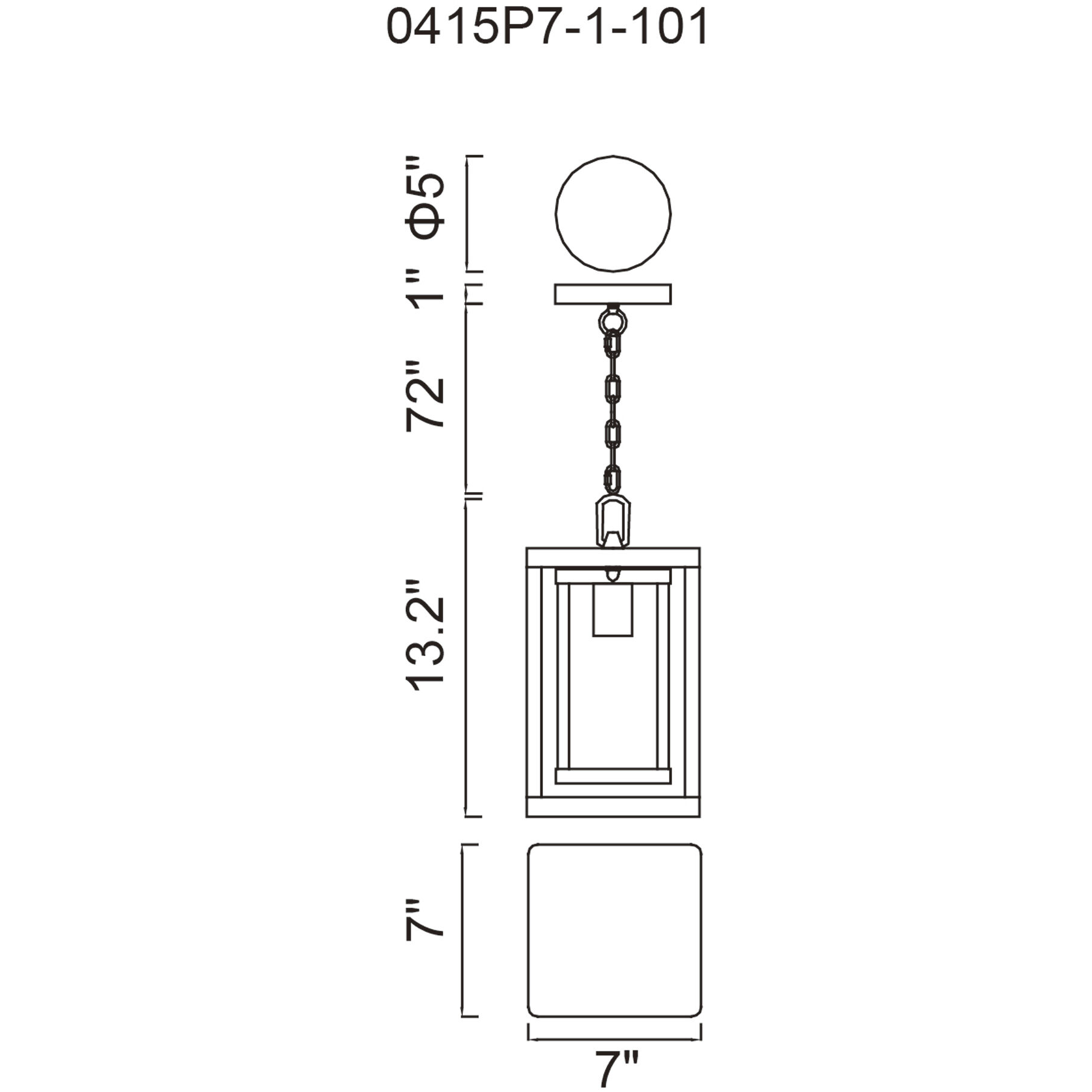 Mulvane 1 Light 7 inch Black Outdoor Hanging Light
