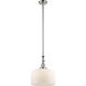 Franklin Restoration Bell LED 12 inch Polished Nickel Mini Pendant Ceiling Light in Matte White, Franklin Restoration