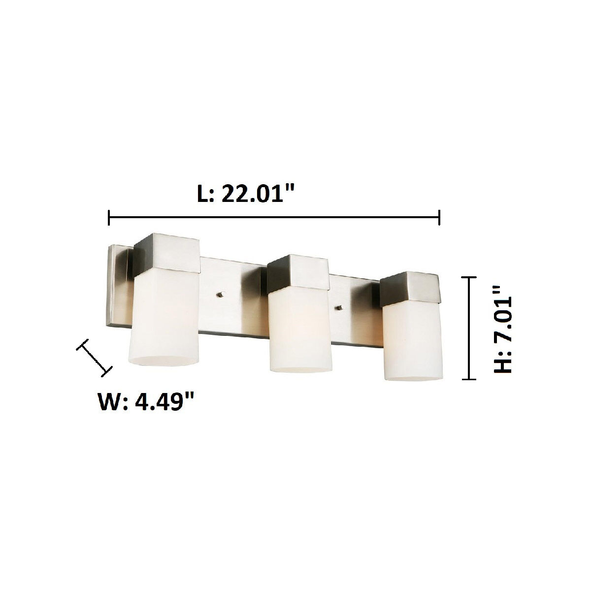 Ciara Springs 3 Light 22.01 inch Brushed Nickel Bath Vanity Wall Light