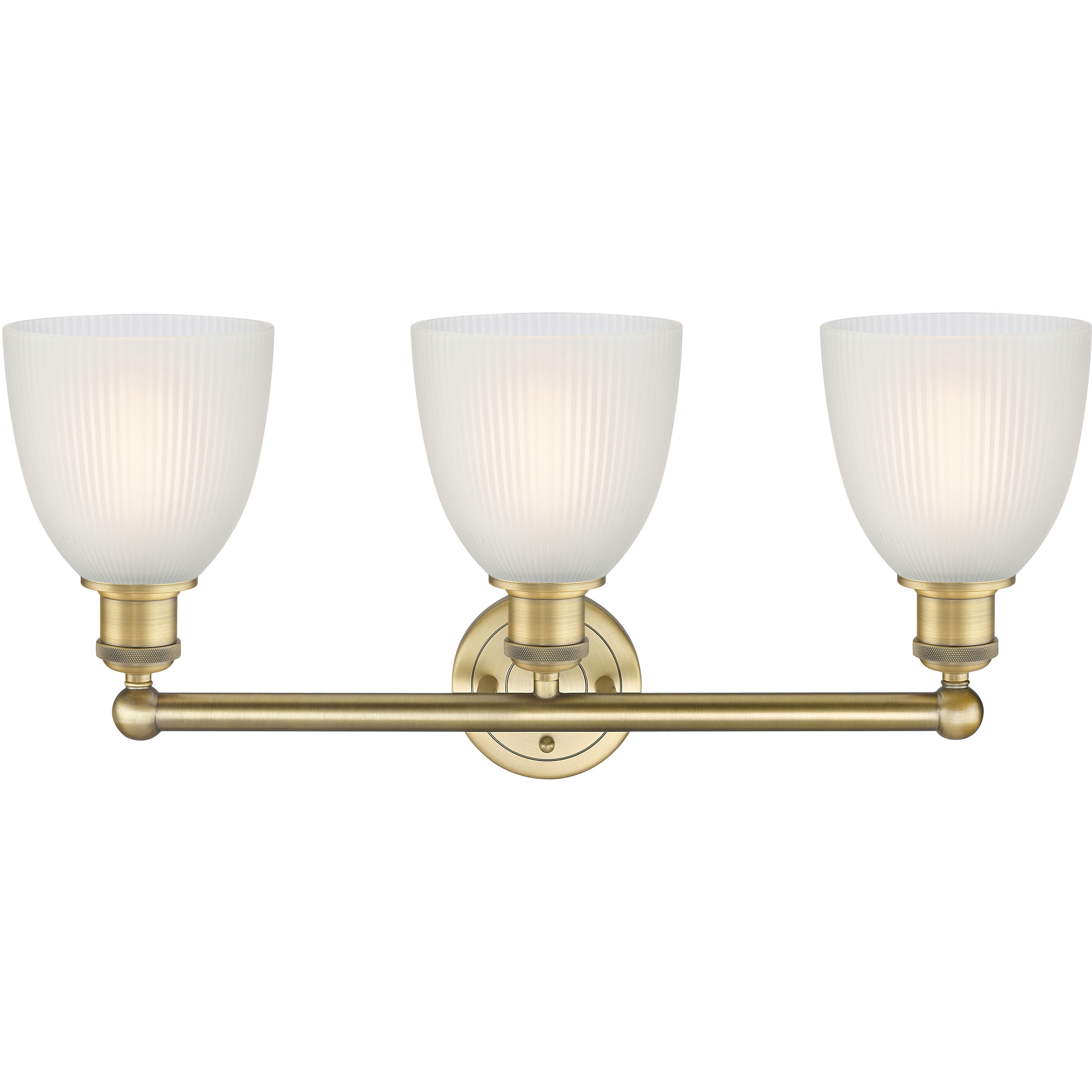 Castile 3 Light 24 inch Brushed Brass Bath Vanity Light Wall Light in White
