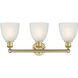 Castile 3 Light 24 inch Brushed Brass Bath Vanity Light Wall Light in White