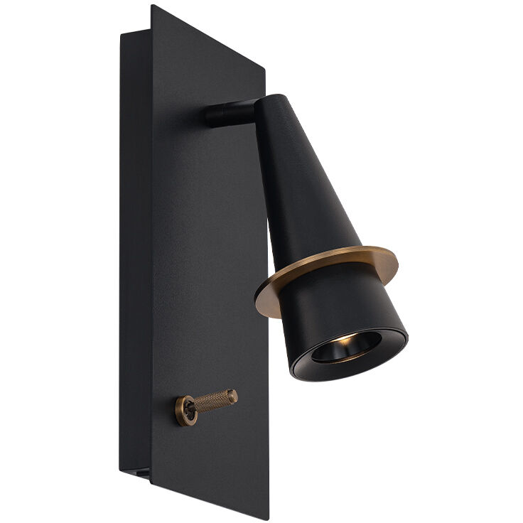 Wizard Indoor Wall Lighting in Black Aged Brass