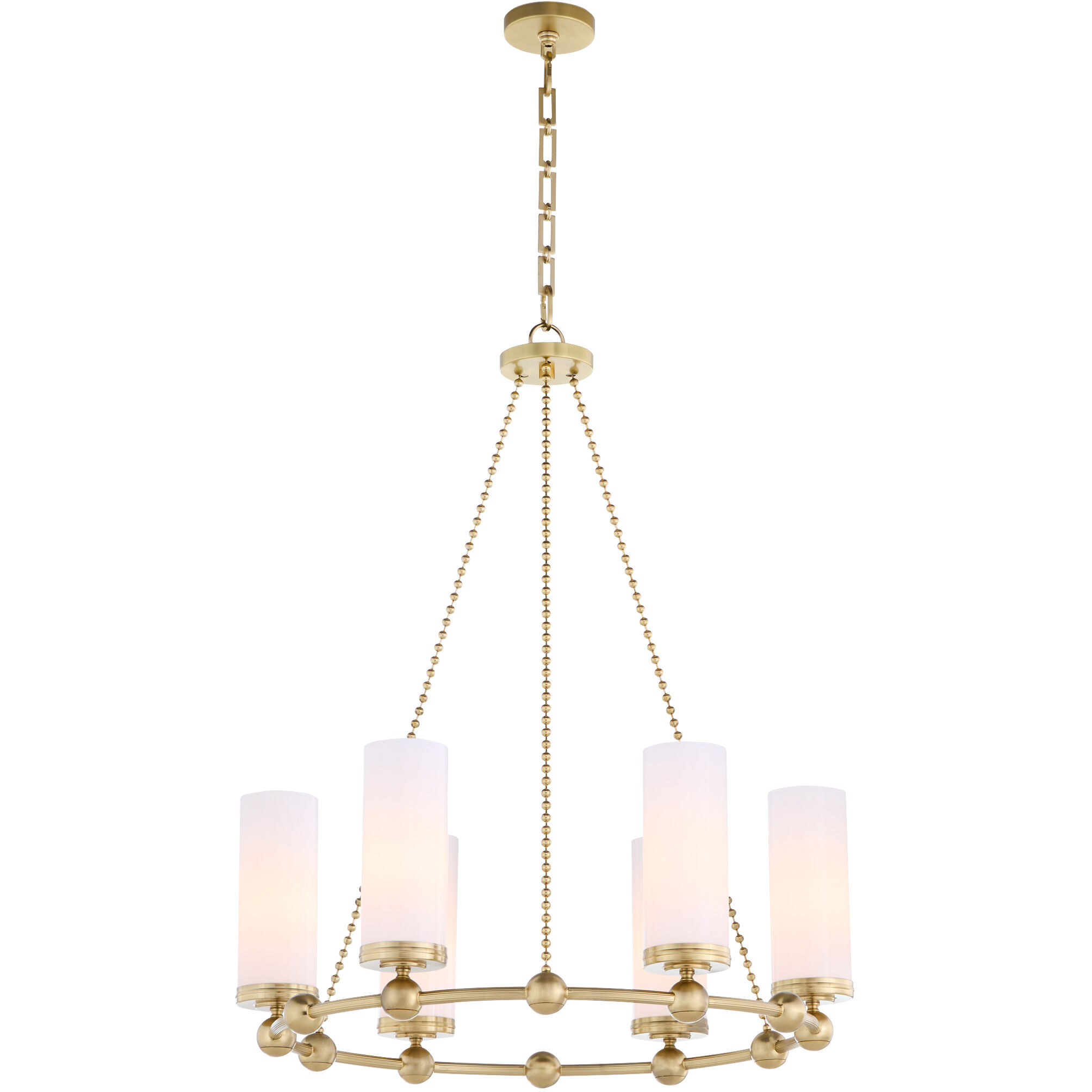 Lee Boulevard 6 Light 30 inch Aged Brass Chandelier Ceiling Light