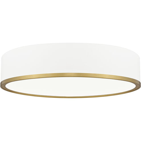 Bradley LED 20.25 inch Matte White and Modern Gold Flush Mount Ceiling Light