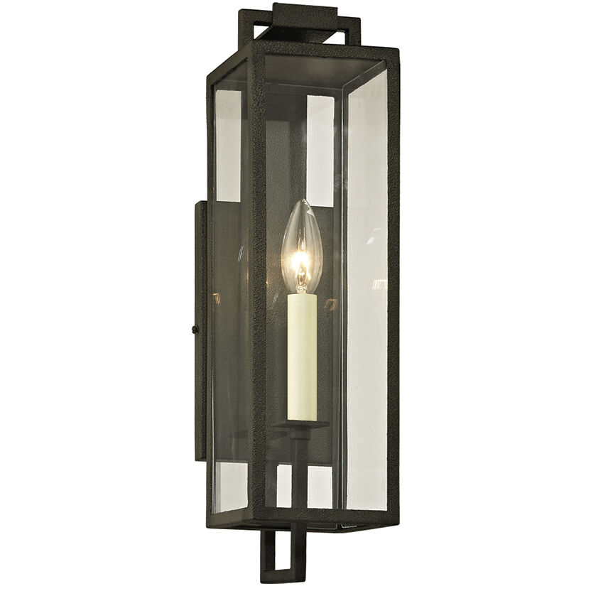 John 1 Light 17 inch Forged Iron Outdoor Wall Sconce