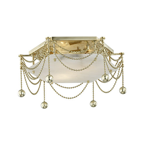 Zariah 3 Light 17 inch Aged Brass Flush Mount Ceiling Light