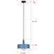 Daylon 1 Light 12.63 inch Matte Blue and Black Pendant Ceiling Light