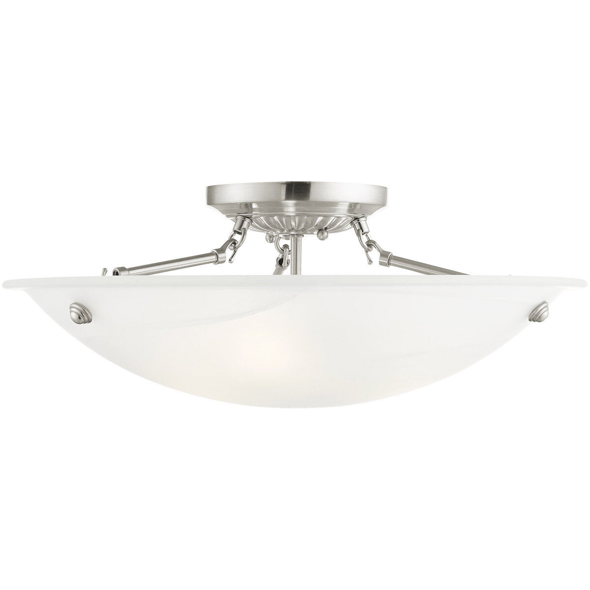 Oasis 3 Light 20 inch Brushed Nickel Semi-Flush Mount Ceiling Light