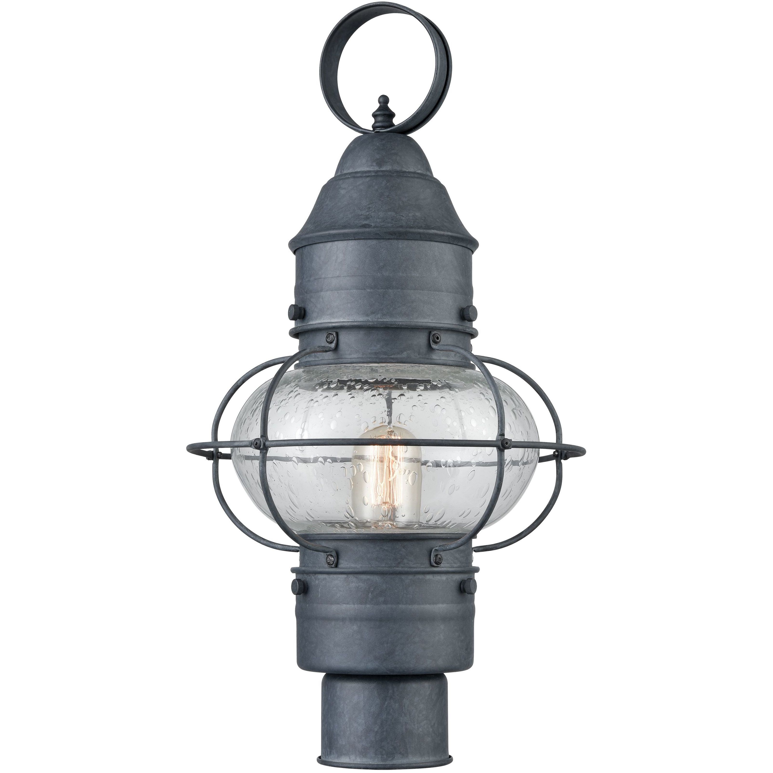 Onion 1 Light 19 inch Aged Zinc Outdoor Post Light
