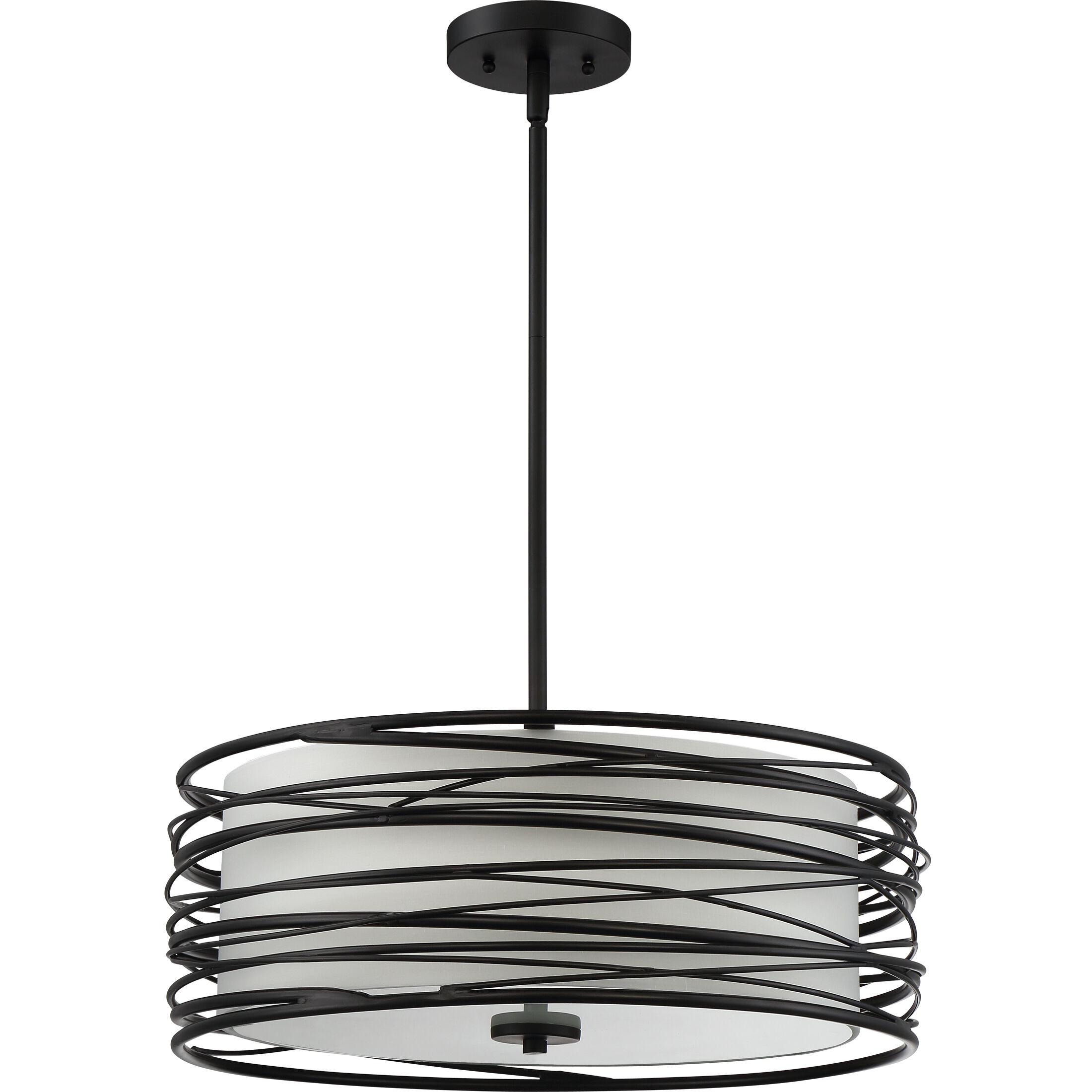 Spiral 3 Light 20 inch Mystic Black Pendant Ceiling Light