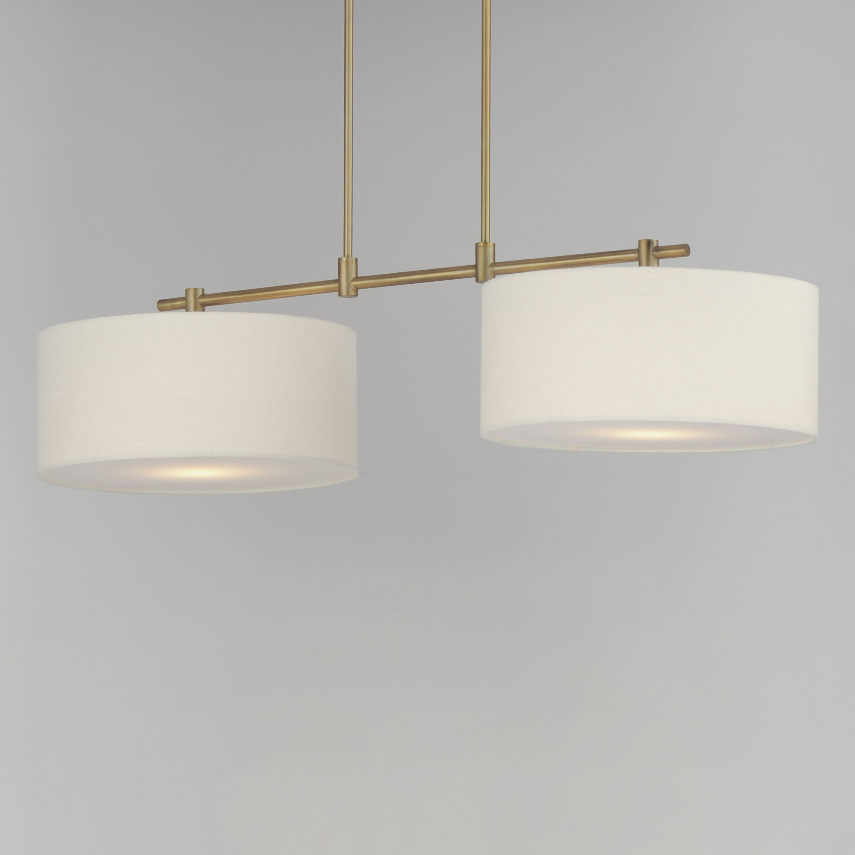 Bongo 2 Light 42 inch Natural Aged Brass Linear Pendant Ceiling Light