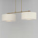 Bongo 2 Light 42 inch Natural Aged Brass Linear Pendant Ceiling Light