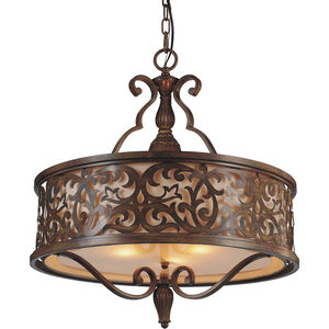 Nicole 5 Light 21 inch Brushed Chocolate Drum Shade Chandelier Ceiling Light
