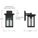 Barrett 1 Light 12 inch Black Outdoor Wall Lantern